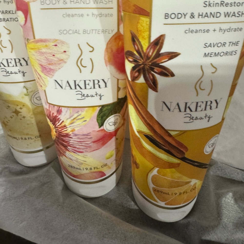 Nakery Beauty SkinRestore Body&Hands Body Wash Set if 3 Sealed Variant Scented
